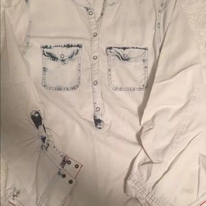 Sanctuary white washed jean shirt