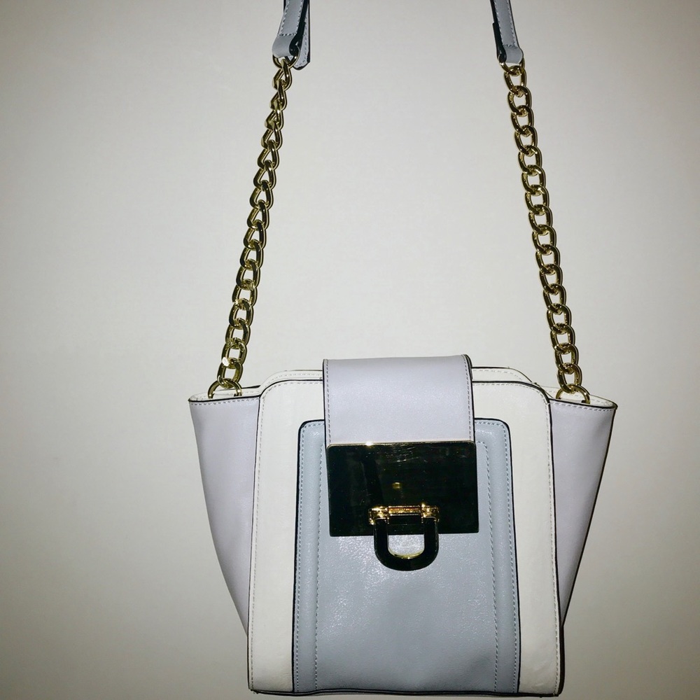 White blue and gold ALDO mini cross body