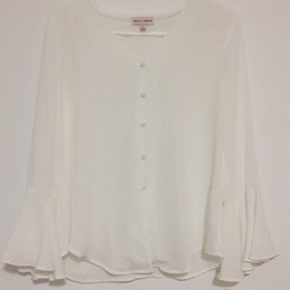 White long bell sleeve shirt
