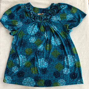 White Stag Tops - Green and Blue Floral Print Top Size White Stag Tops - Green and Blue Floral Print Top Size