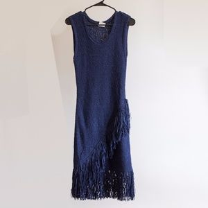 BCBG Asymmetrical Fringe Dress