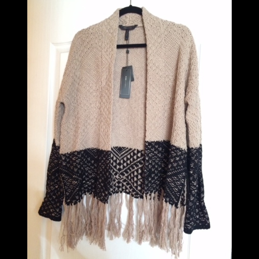 BCBG Eliana Fringe Cardigan - New