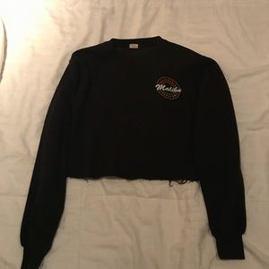 Brandy Melville Cropped Black Hoodie Small