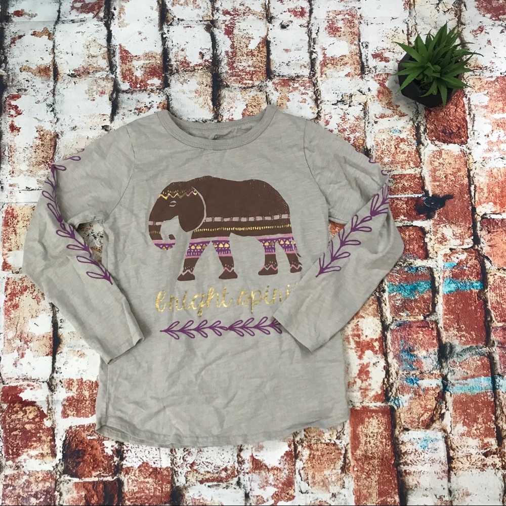 Peek elephant graphic long sleeve top