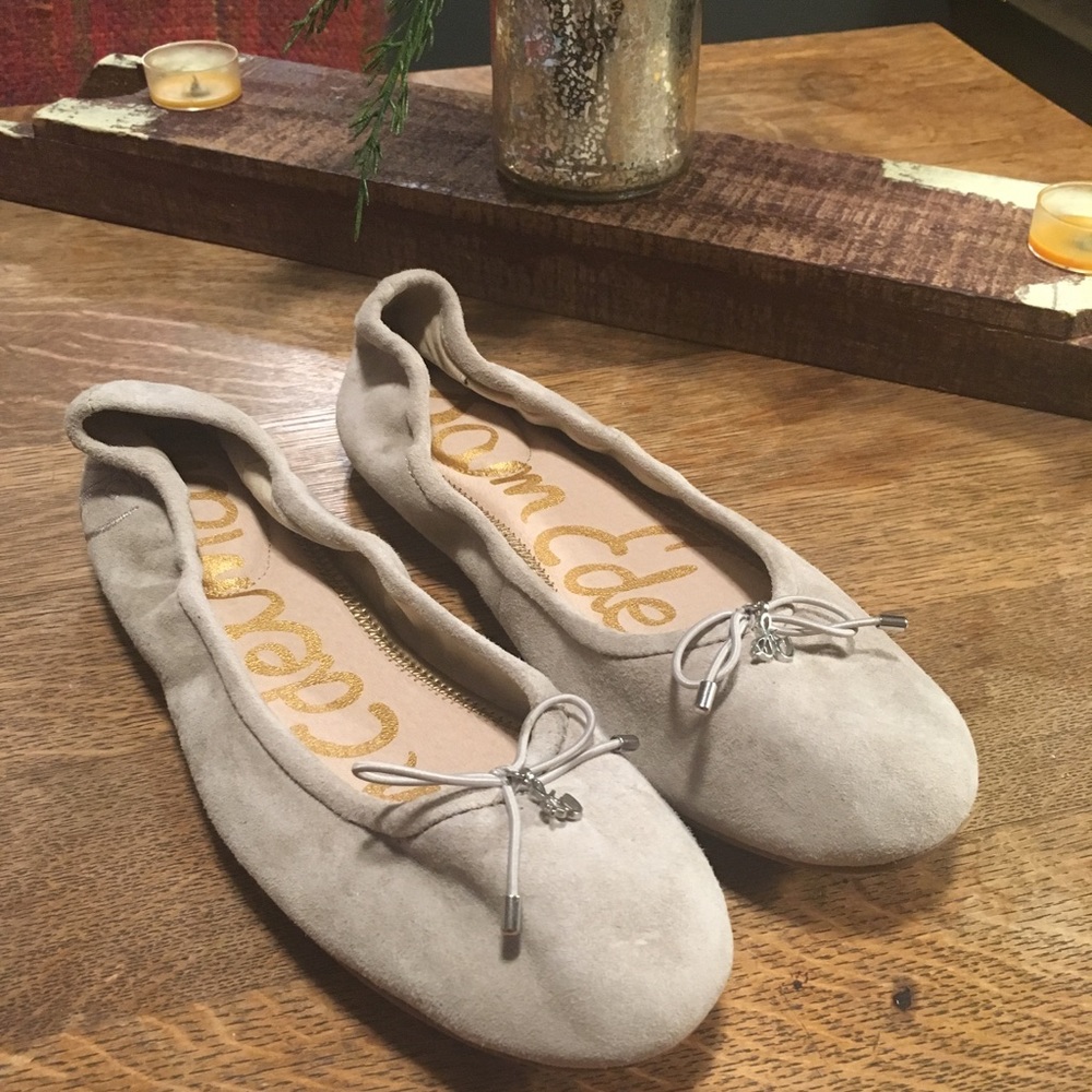 Sam Edelman Grey Suede Ballet Flats