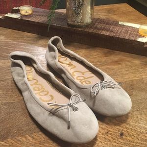 Sam Edelman Grey Suede Ballet Flats