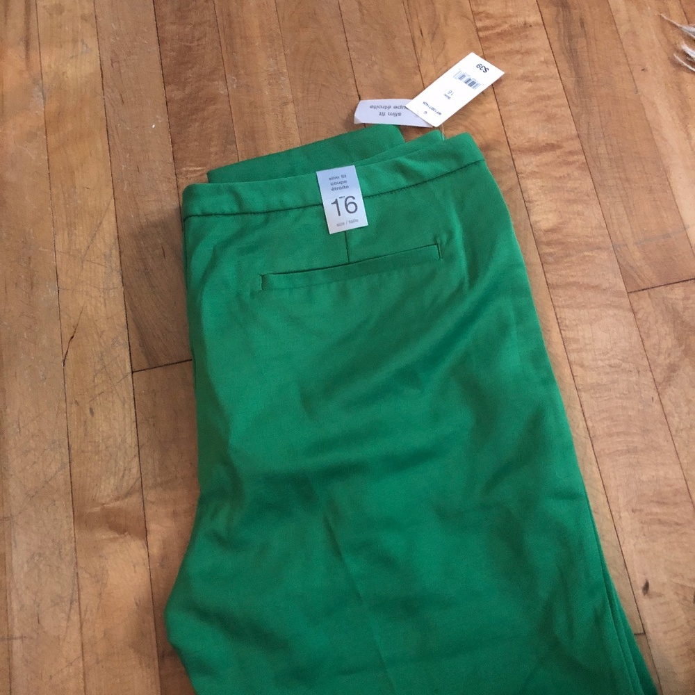 Joe Fresh green slim fit ankle pant, 16
