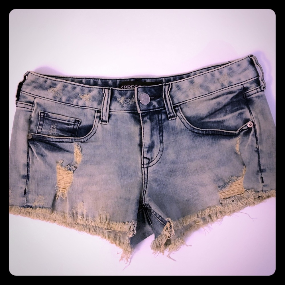 Express Low Rise Cutoff Jean Shorts
