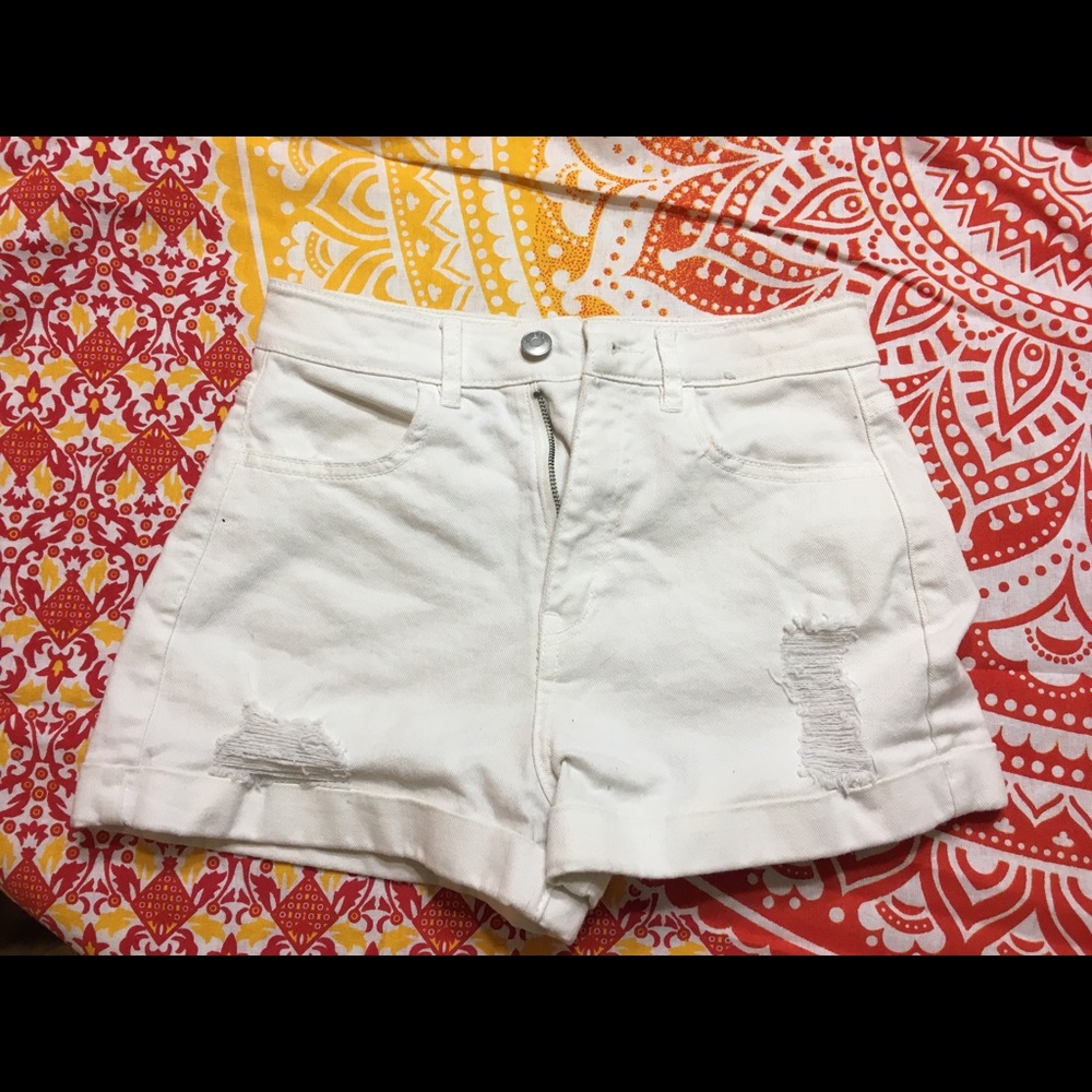 SOLDH&M distressed high-waisted shorts