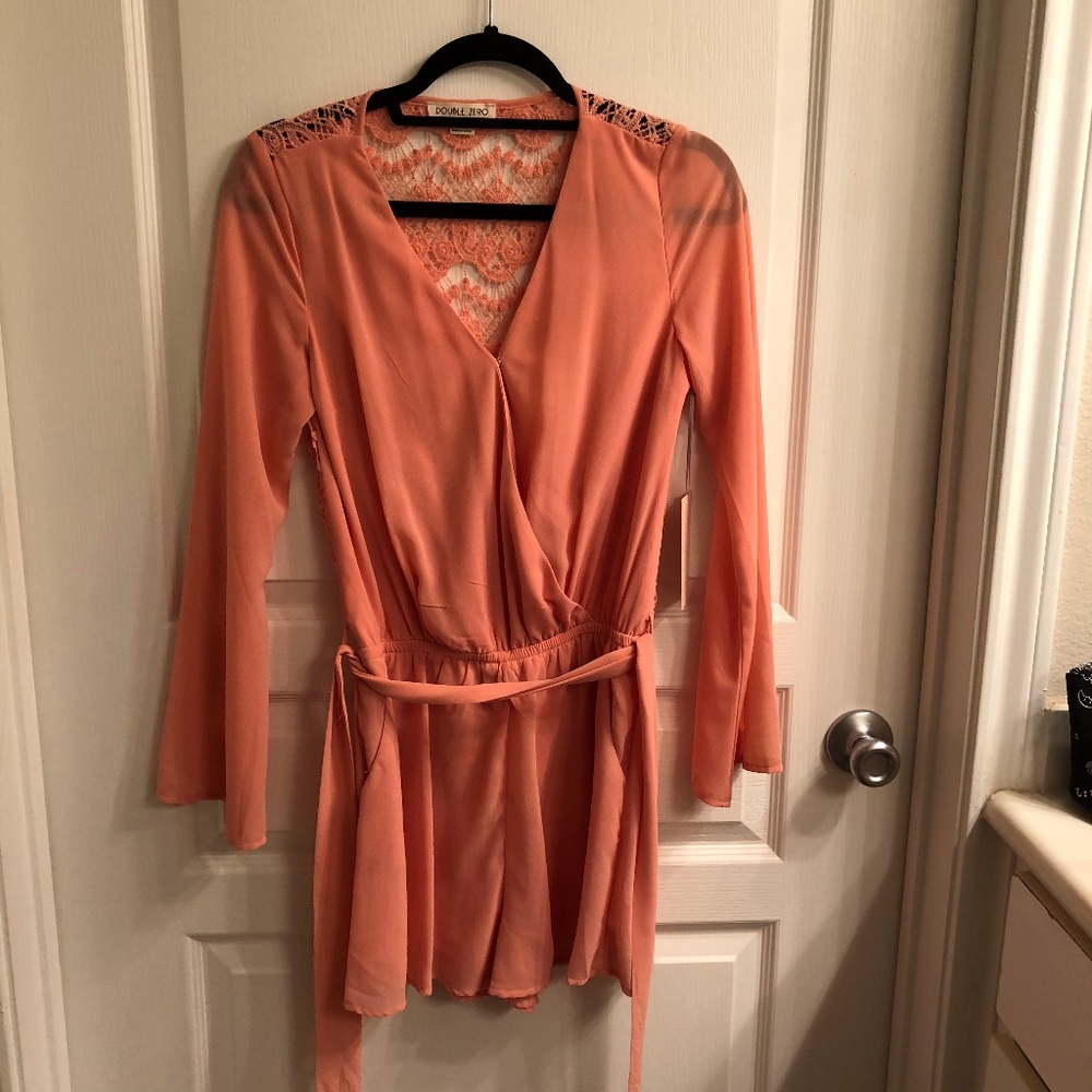 Light pink lace romper