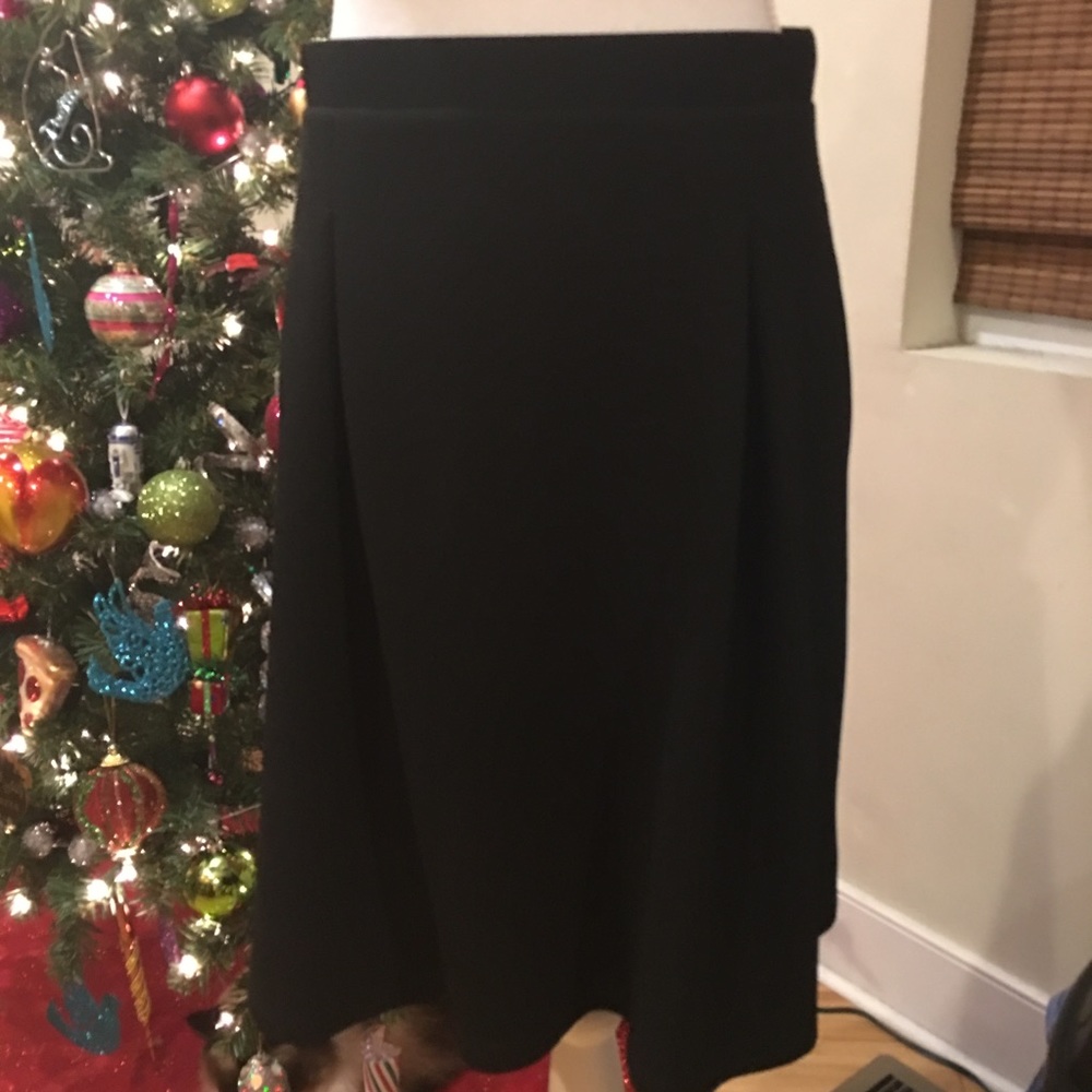 Black Jacquard Swing Skirt
