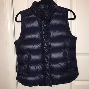 Shiny J. Crew Navy Down Puffer Vest