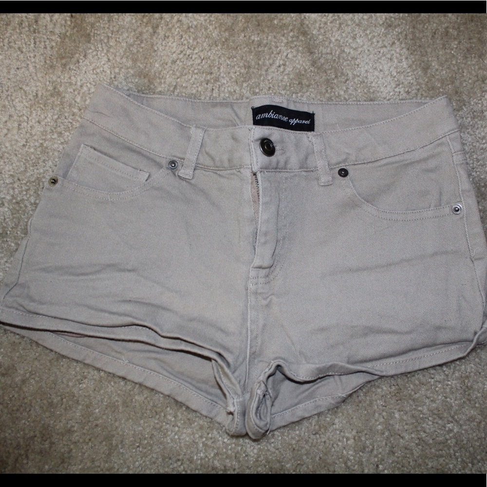 Tan jean shorts