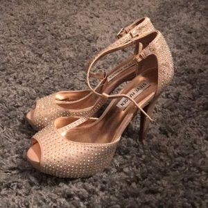 Gold Steve Madden Open Toed Heels