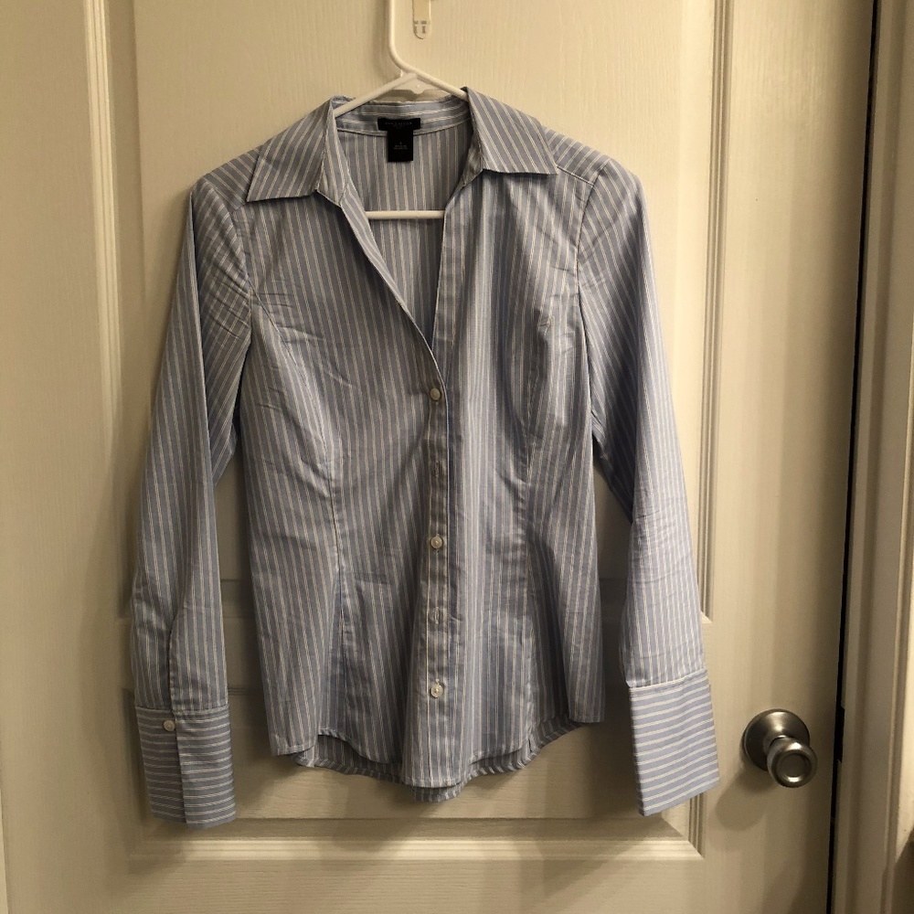 Blue striped button down