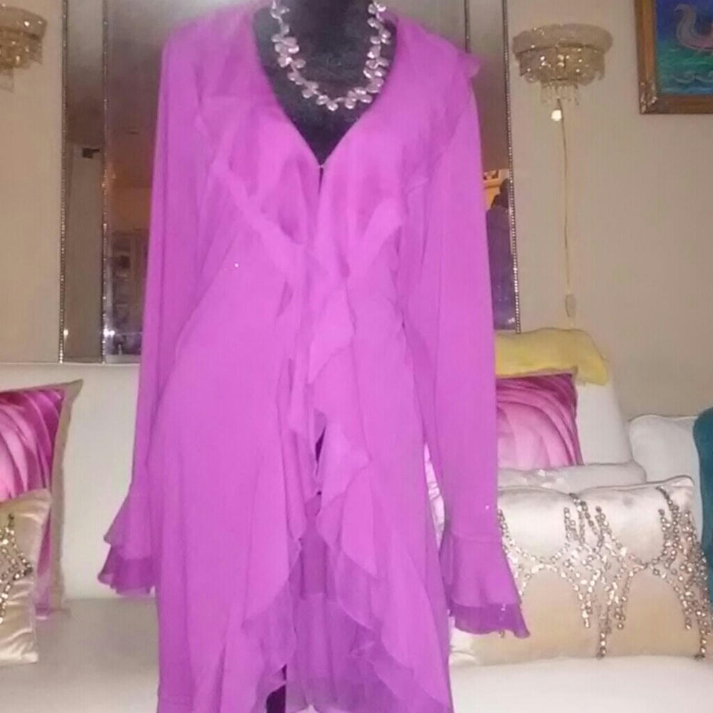 Orchid Ruffled Duster