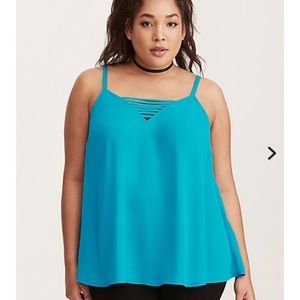 Torrid Strappy Deep V Cami (Bright Teal)