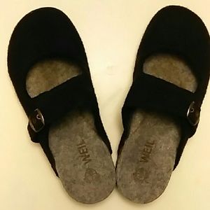 Dr. Andrew Weil Black Wool Mary Jane Mules