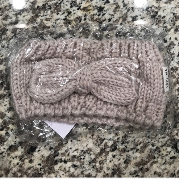 Bow Headband Hair Head Wrap Sweater Knit Trendy - Picture 2 of 2