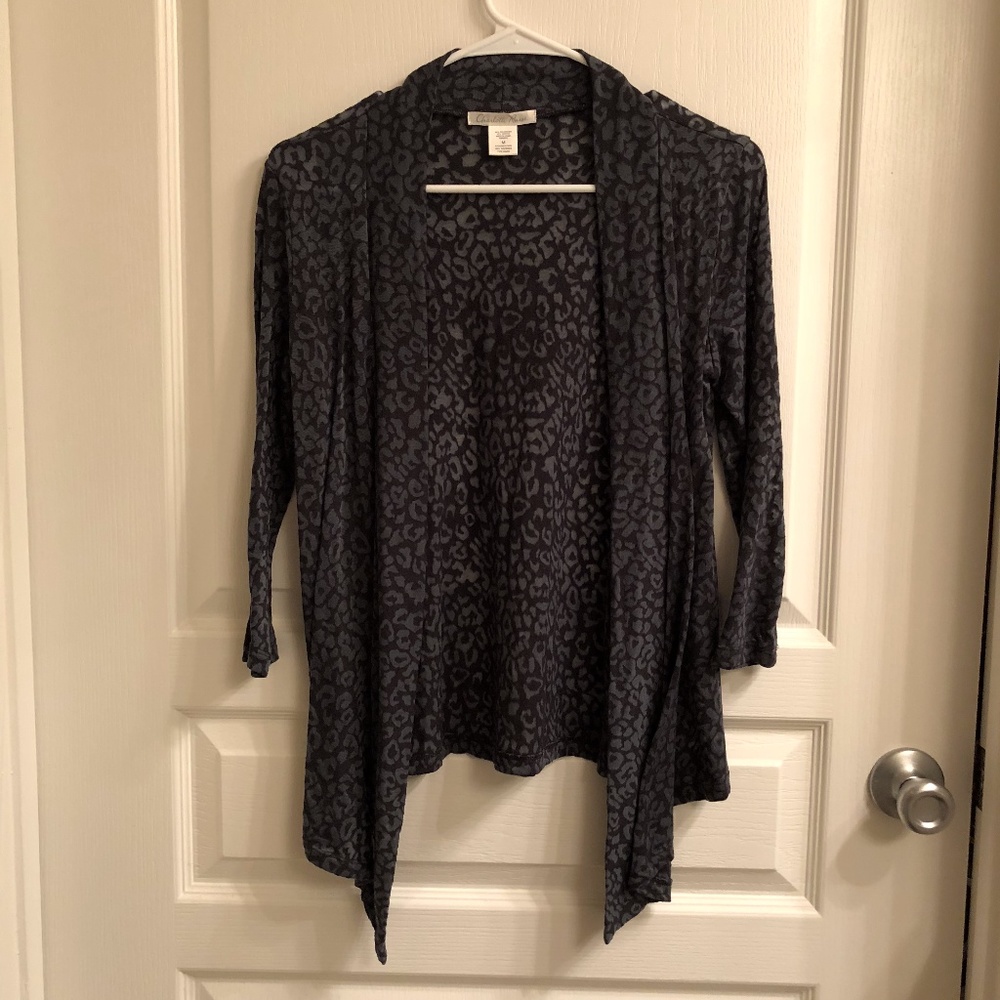 Navy animal print cardigan