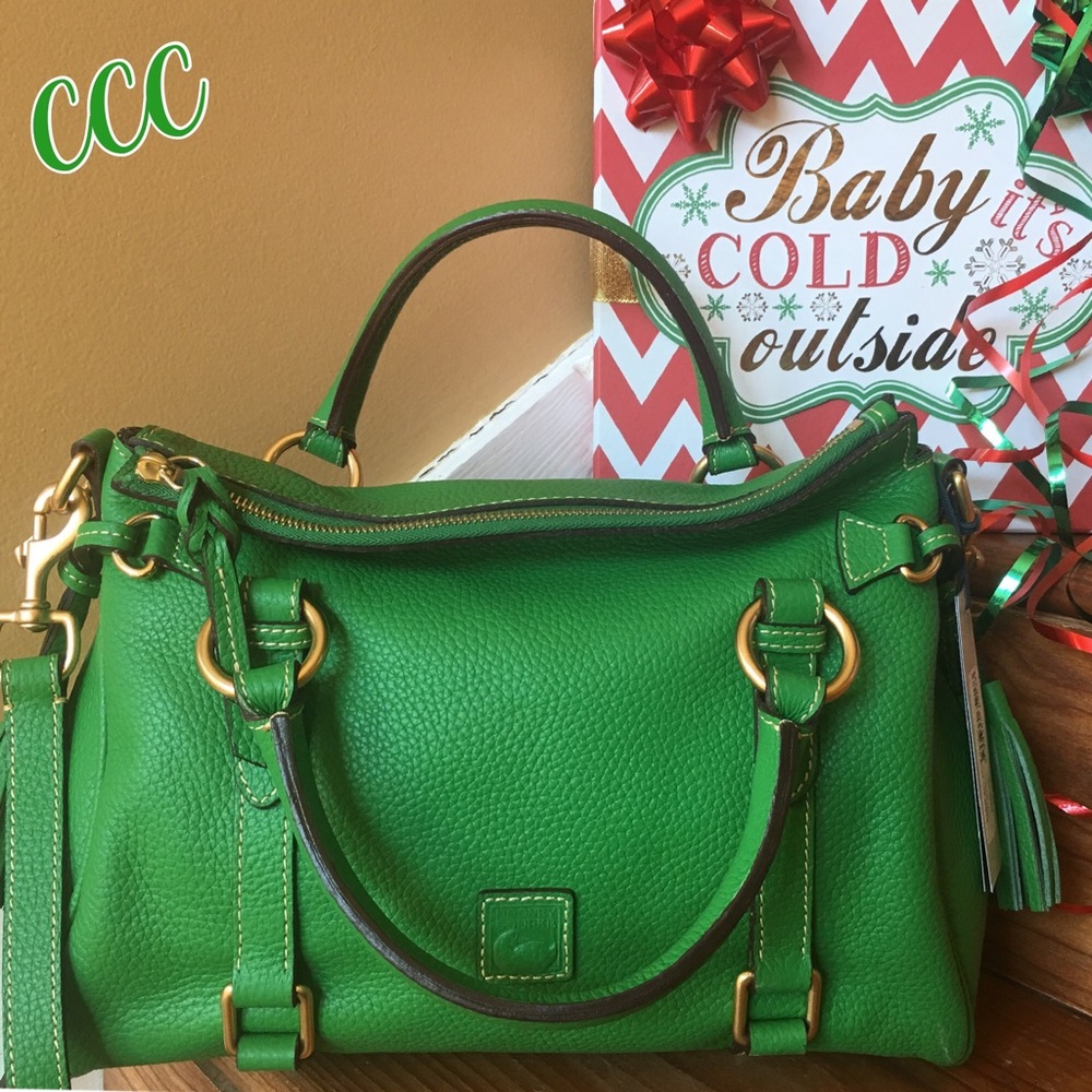 Dooney & Bourke Kelly Green Satchel Flap FoldOver - Picture 2 of 5