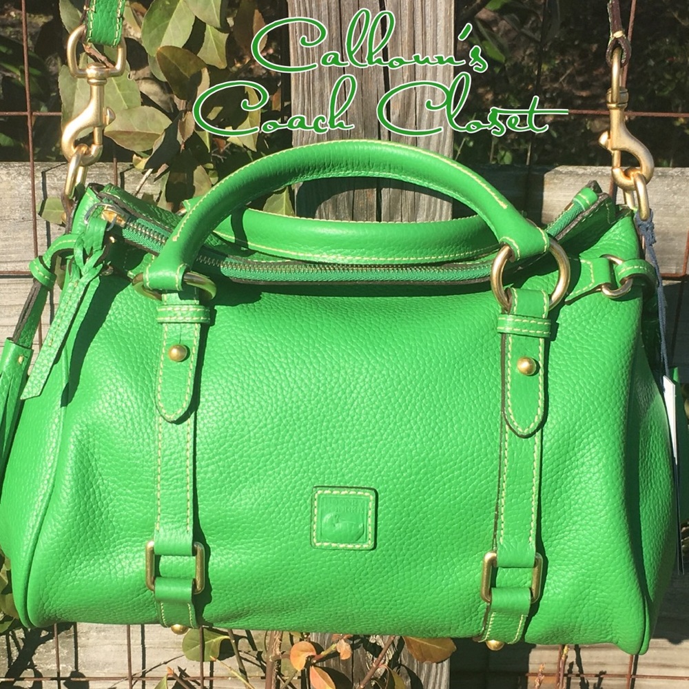 Dooney & Bourke Kelly Green Satchel Flap FoldOver - Picture 1 of 5
