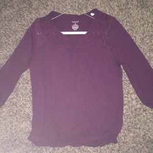 Purple cotton lace shirt