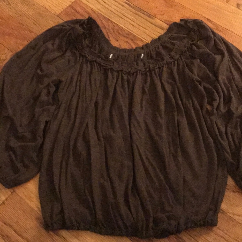 Chocolate brown peasant shirt
