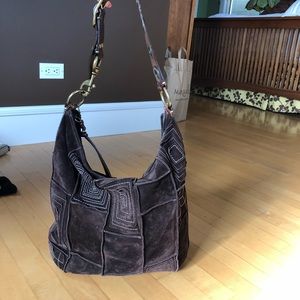 Coach Suede Patchwork Bucket Satchel Purse - RARE!