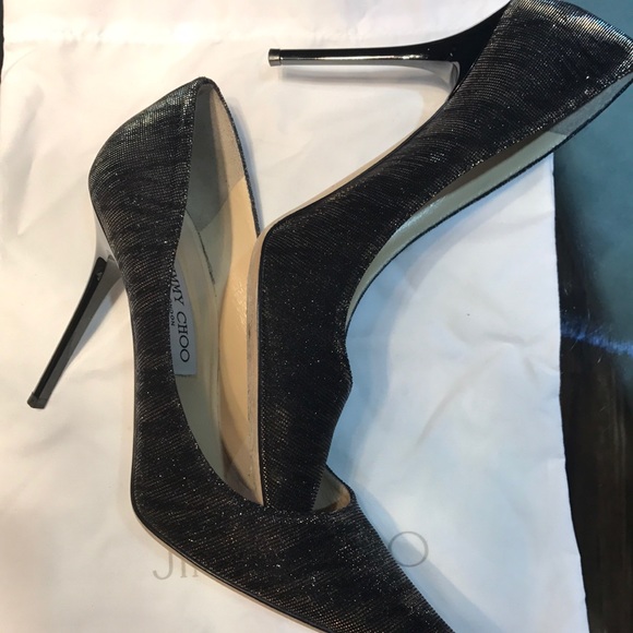 Jimmy Choo Zebra Glitter-Black/Amber size 40