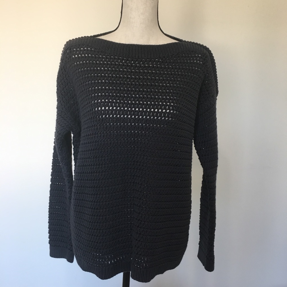 Loft Gray Bulky Cable Knit Sweater