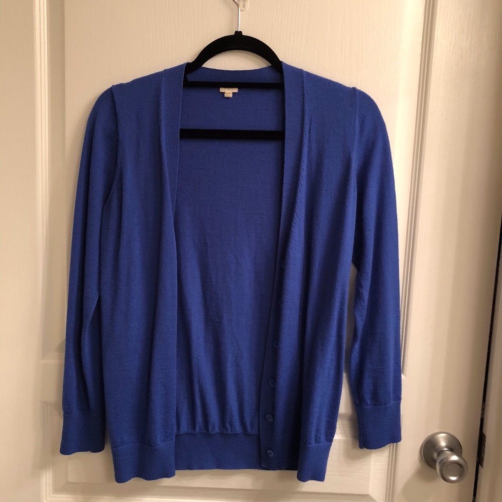 Blue long sleeve cardigan
