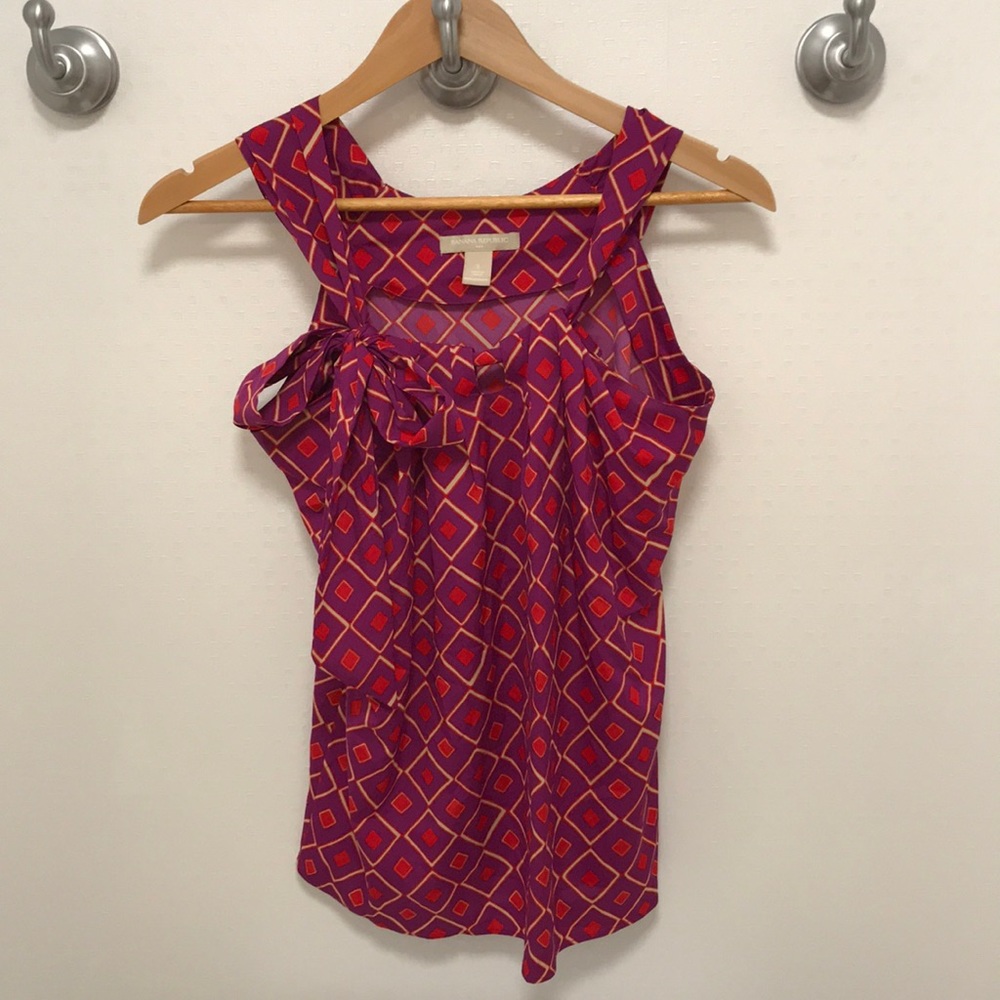 Banana Republic Tank w/ Side Bow Sz. S Fuchsia