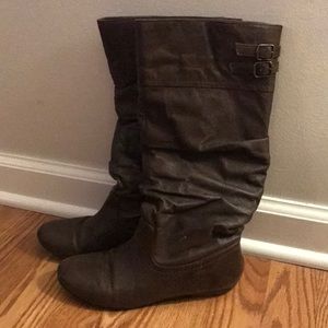 Nine West Scrunched Tall Leather Boots