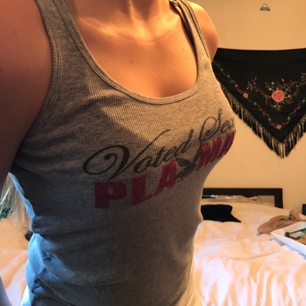 Playboy grey tank "voted sexiest playmate"