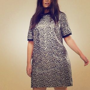 Animal Embellished Shift Mini Dress