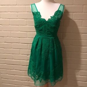 Anthropologie Green Lace Drees