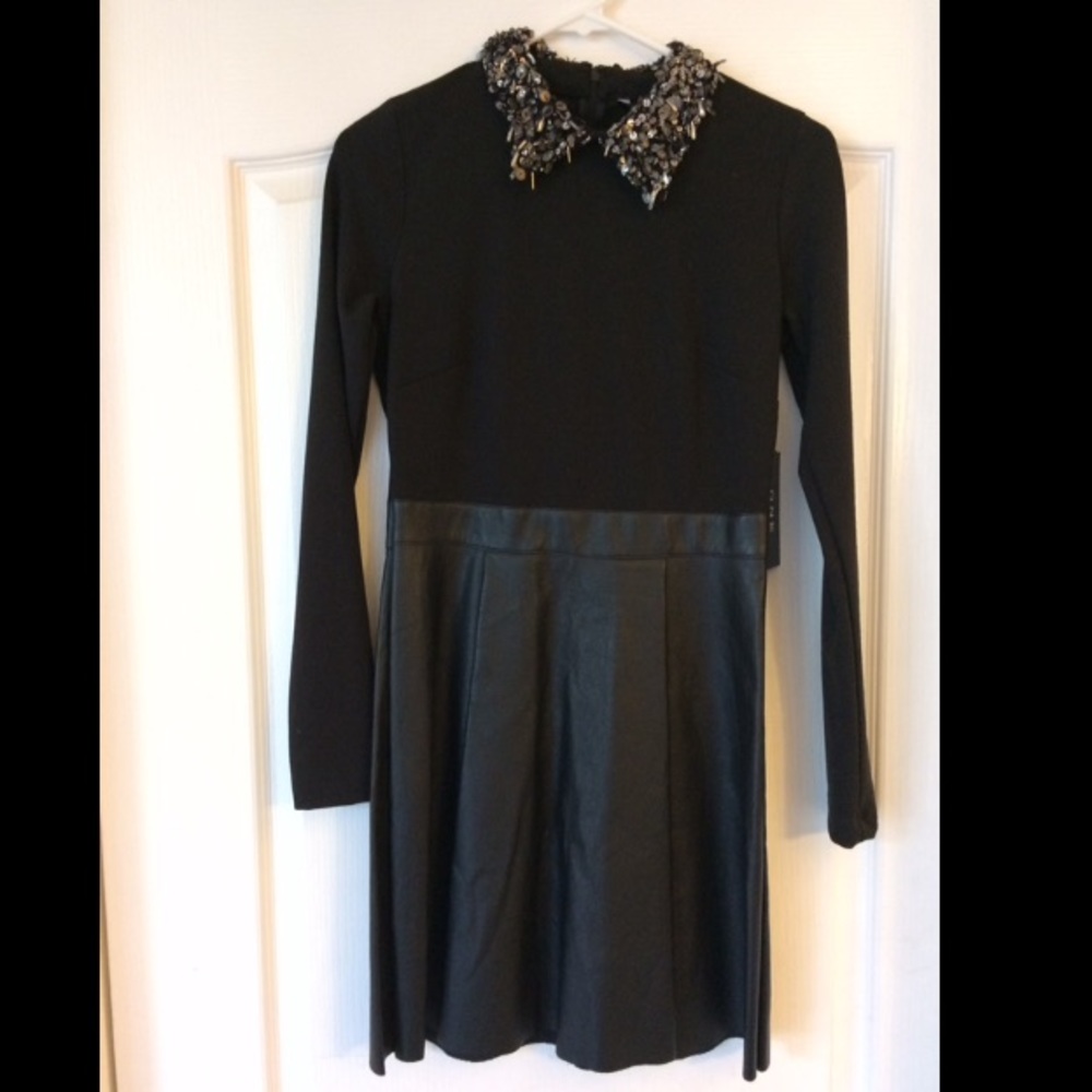 One Dress A Day Black Sequin Collar Dress