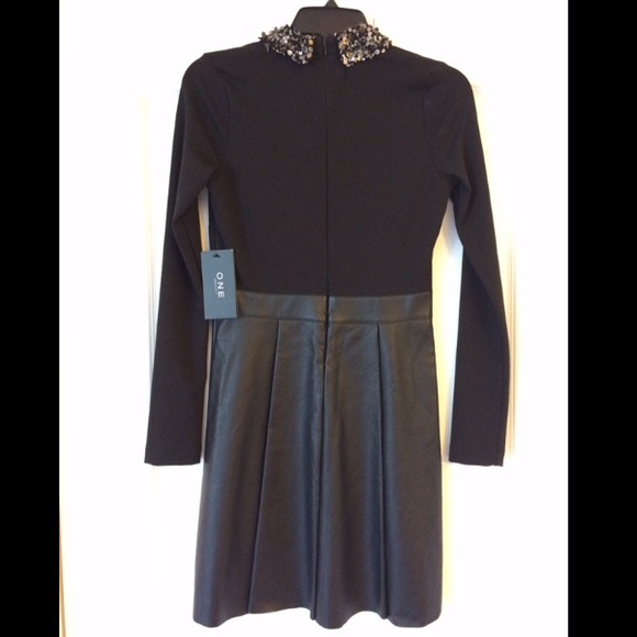 One Dress A Day Black Sequin Collar Dress - Picture 2 of 4