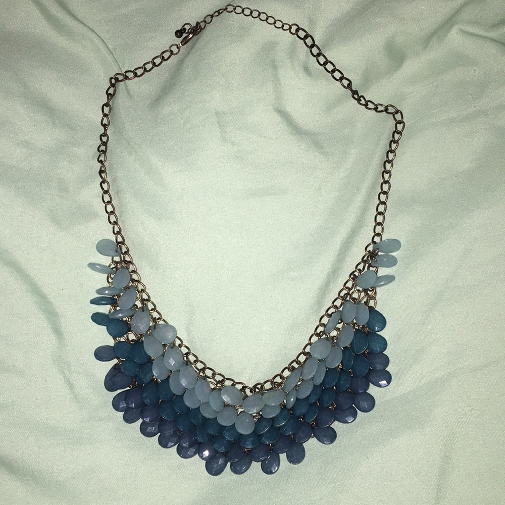 Blue jeweled necklace