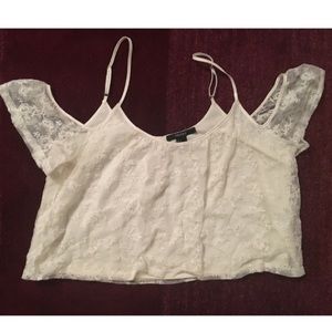 Lace/silk crop top - barely worn!