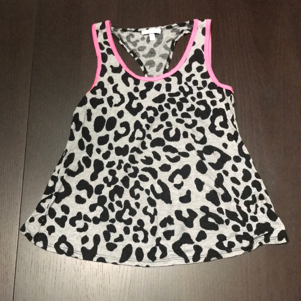 dELiA’s Leopard Print Open Back Tank Top