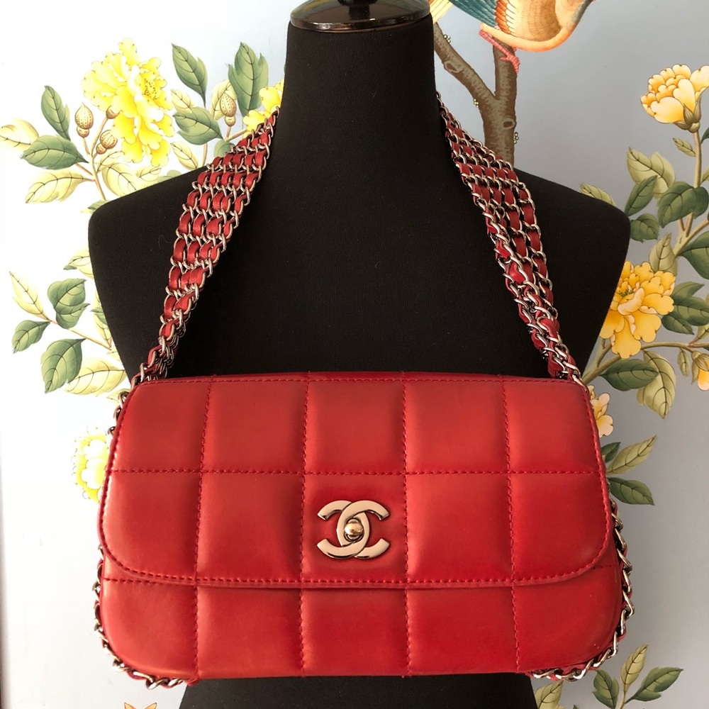 100% AUTHENTIC CHANEL Multi Chain Flap Bag Purse