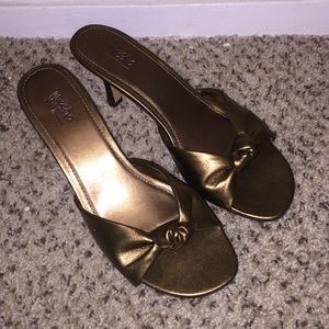 Bronze mossimo slip on heels!