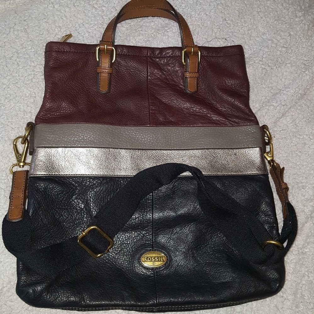 Authentic Leather Fossil Slim Tote Bag