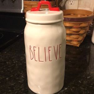 Rae Dunn Believe Christmas Canister