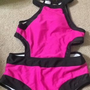 One piece swimsuit with cut outs