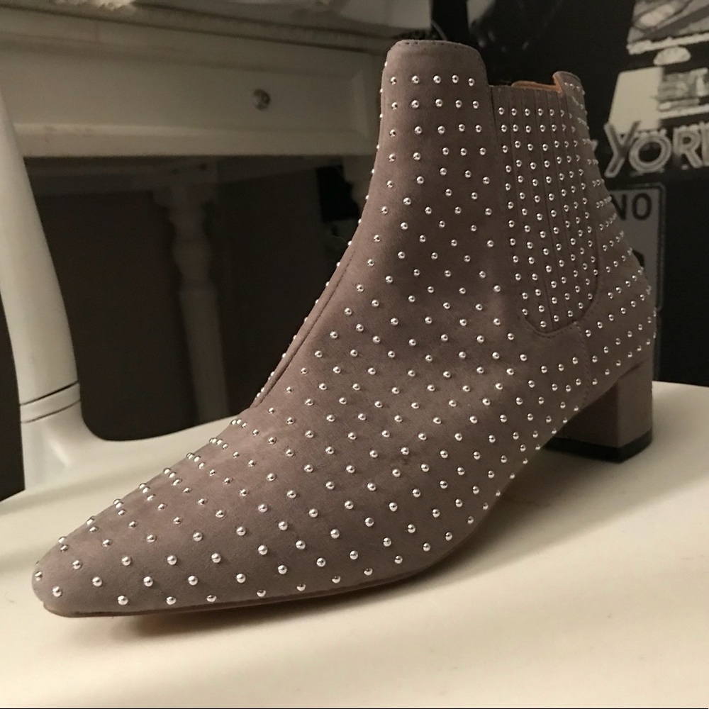 TopShop Studded Grey Suede Boots Size 9.5
