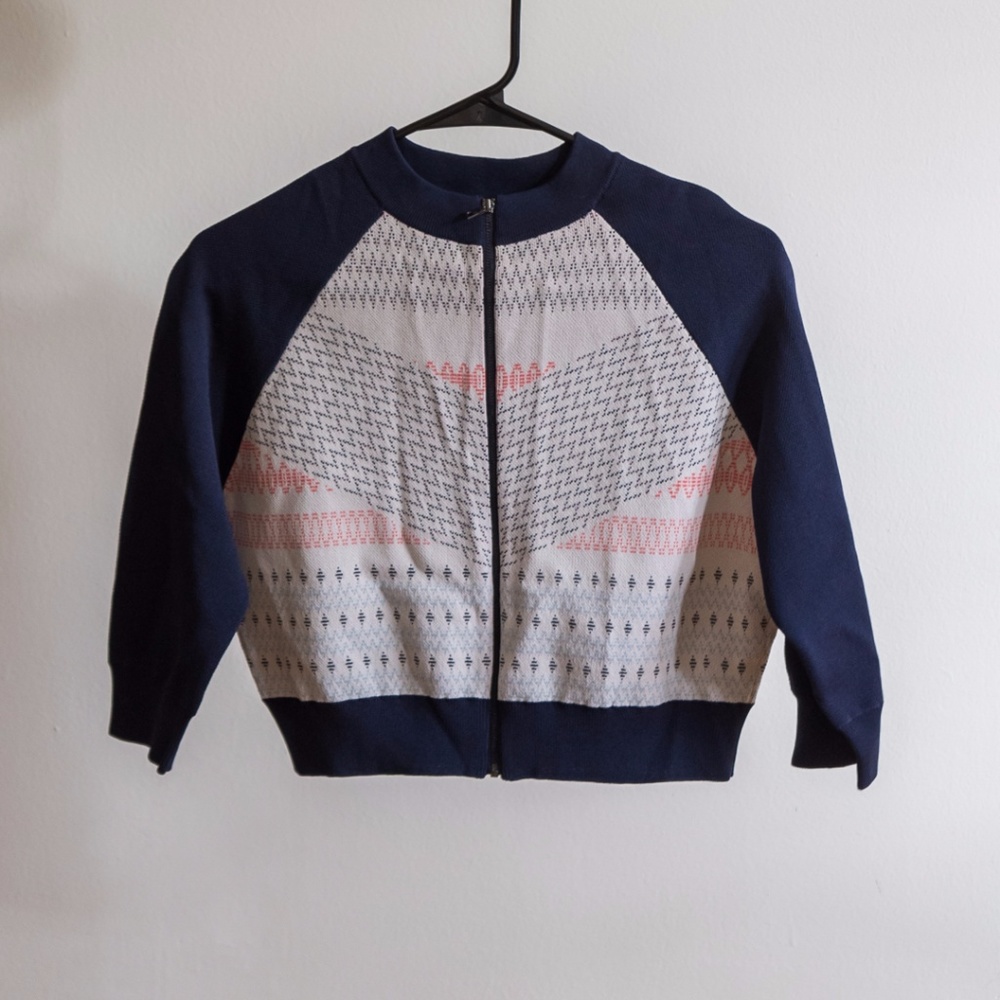 Jacquard Knit Cropped Jacket