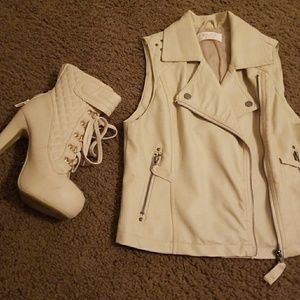 Nude Boots and Vest Set